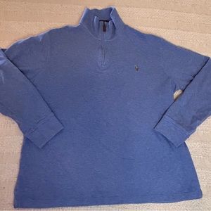 Polo by Ralph Lauren Blue Jersey‎ Zip Up Sweater | High Neck, Relaxed Fit
